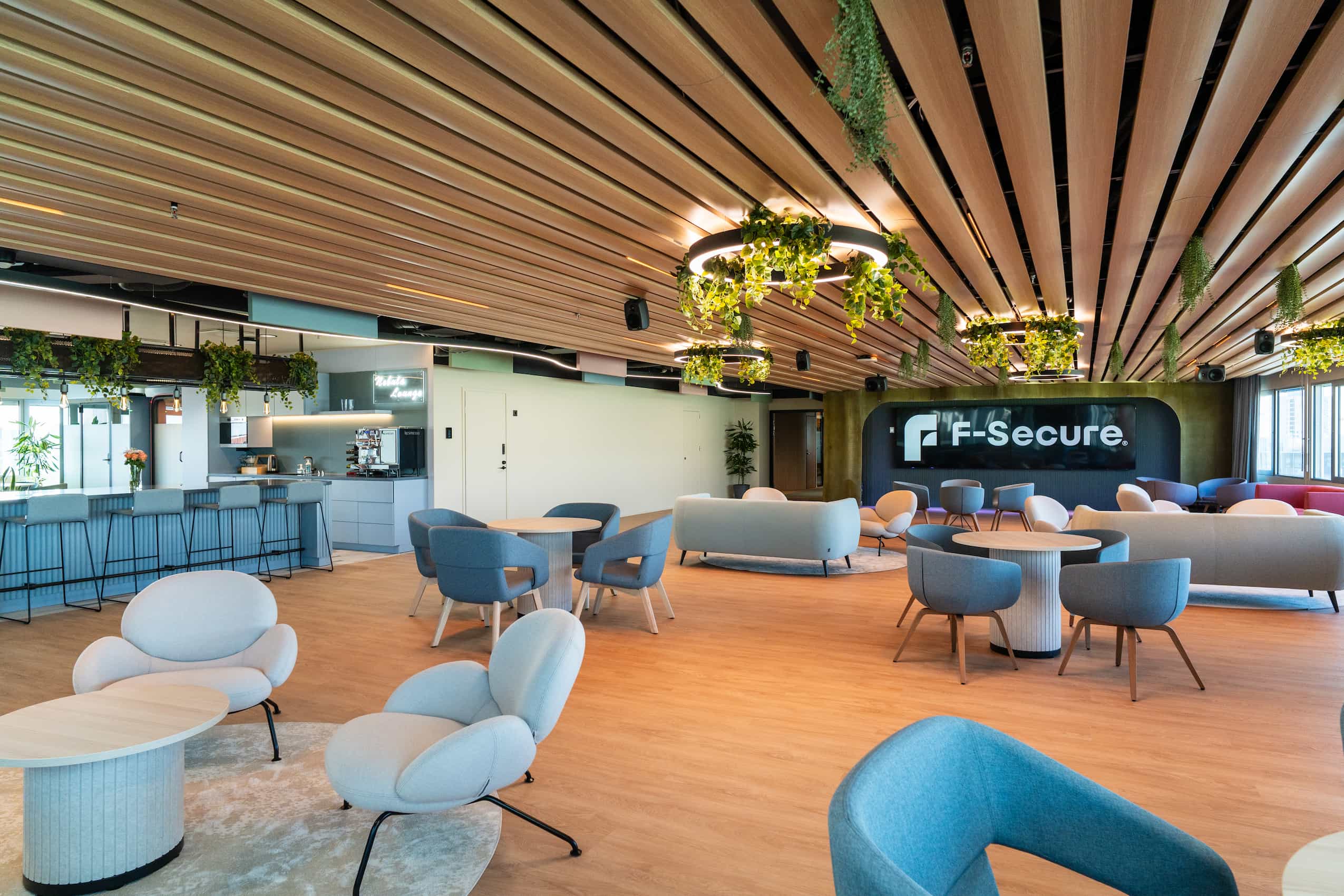 office interior featuring profim and offecct seating for F Secure, UK