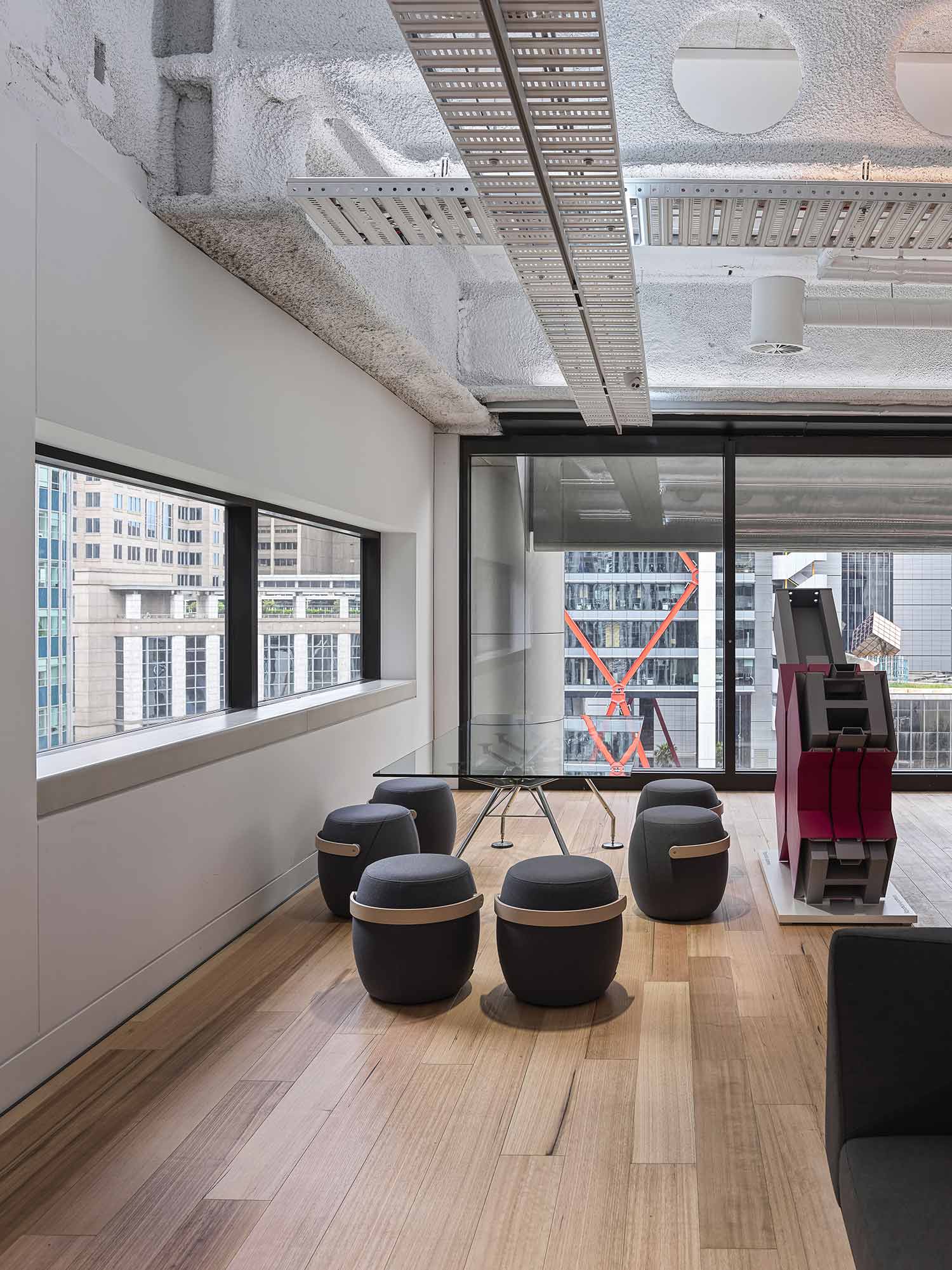 Offecct Carry on stools in collab space at Fitzpatrick & Partners office | Photo : Mark Syke