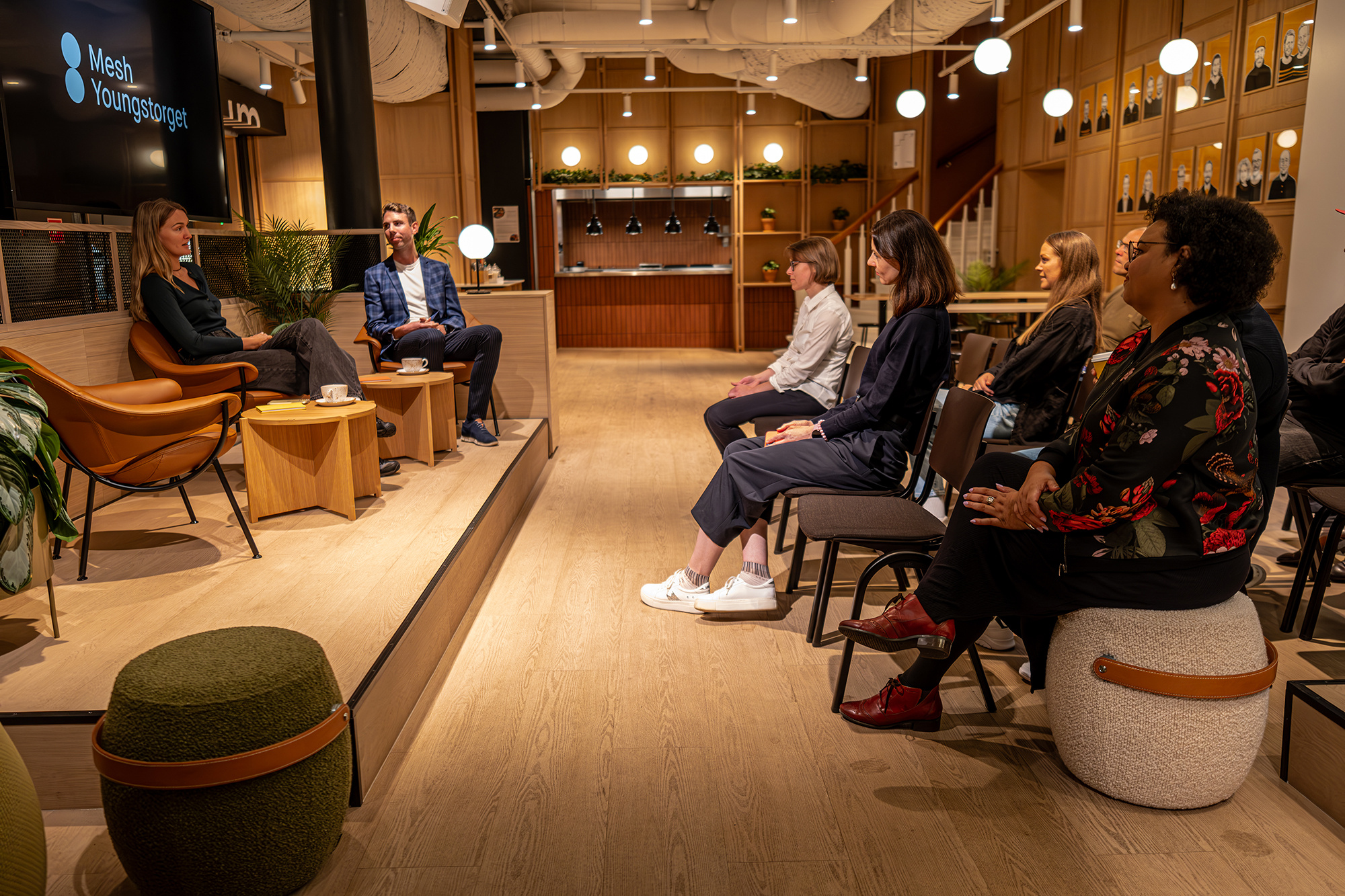 Offecct Carry On & Murano and HÅG Celi chairs in event space at Mesh Community Youngstorget | Photo : Michal Chojnacki