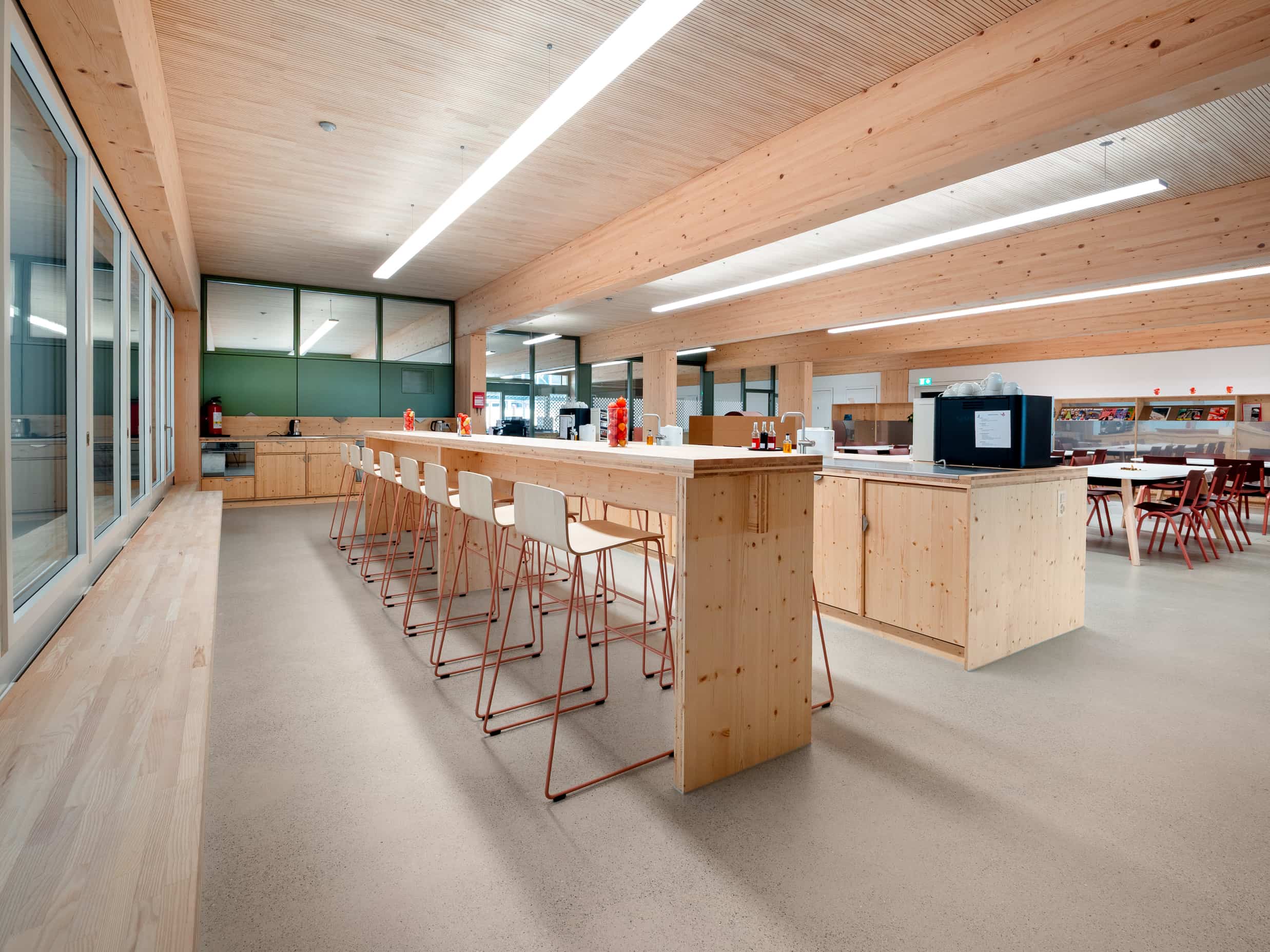 Interior of wiesental school feature profim com chairs Photographer Phillip Spillmann