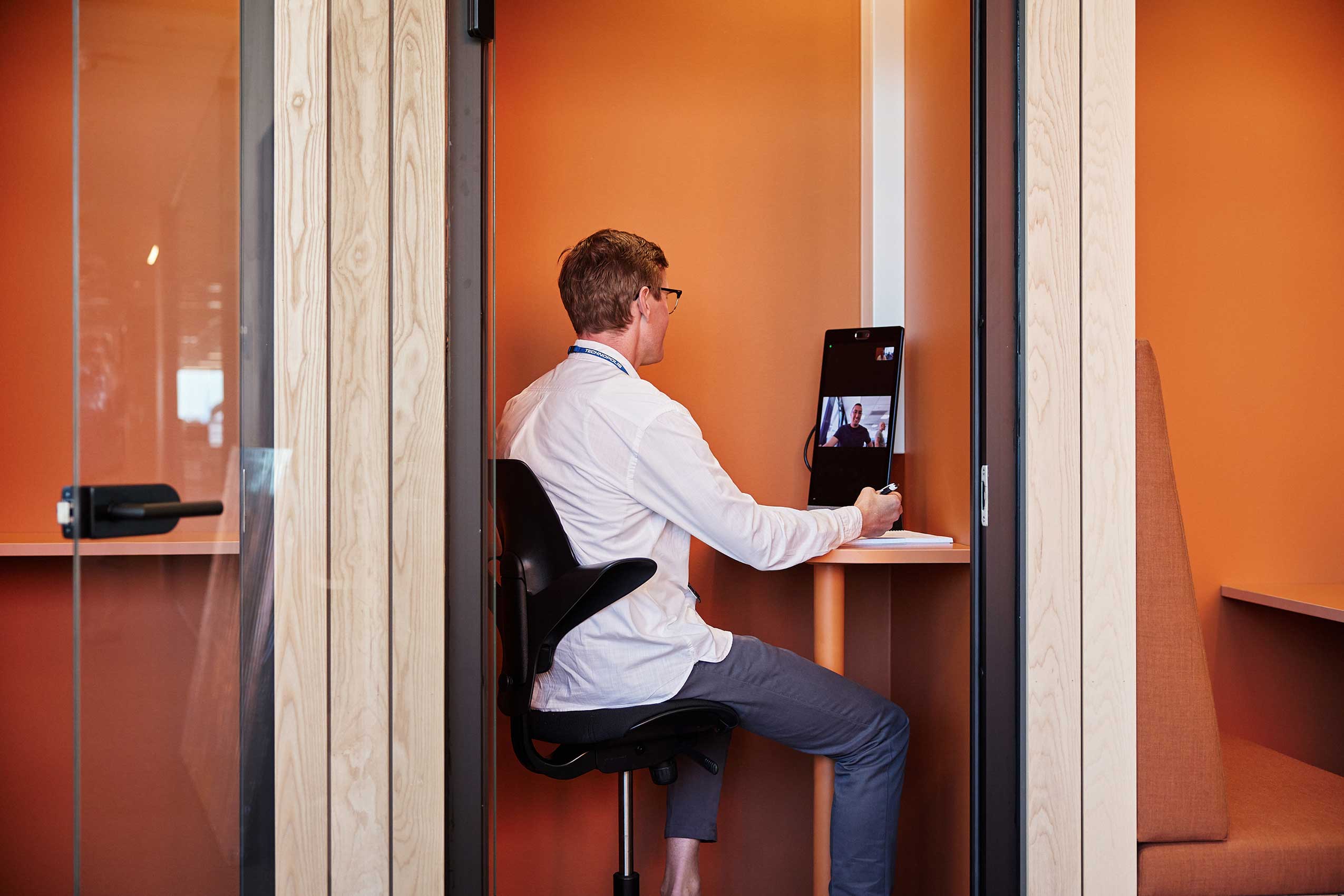 HÅG Capisco Puls chair in booth at Neat Office | Photo : Lars Petter Pettersen