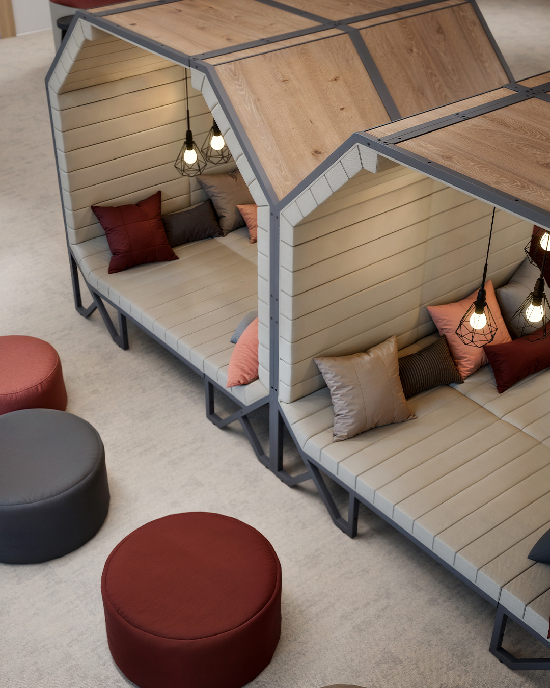 Where ideas flow, connections grow. 💡✨__The ONE collaborative booth creates a versatile setting